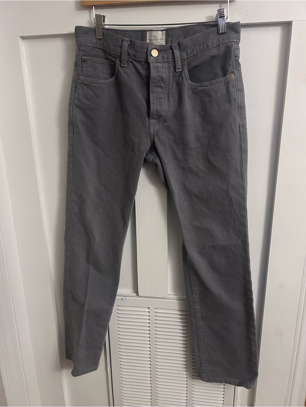 Sid Mashburn men’s gray button Fly slim straight jeans pans